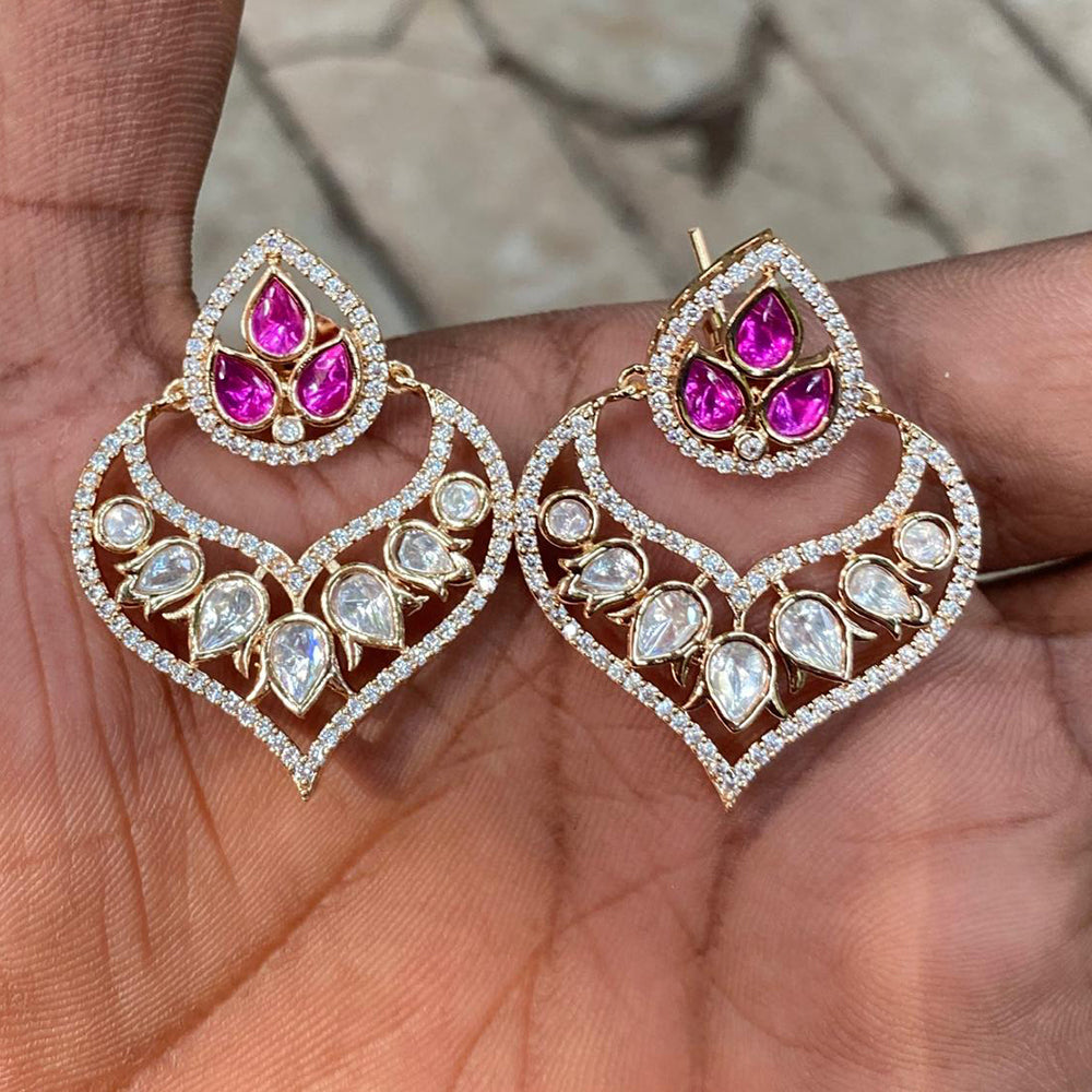 Amoliya Jewels Classic Polki Kundan Designer Drop Earrings