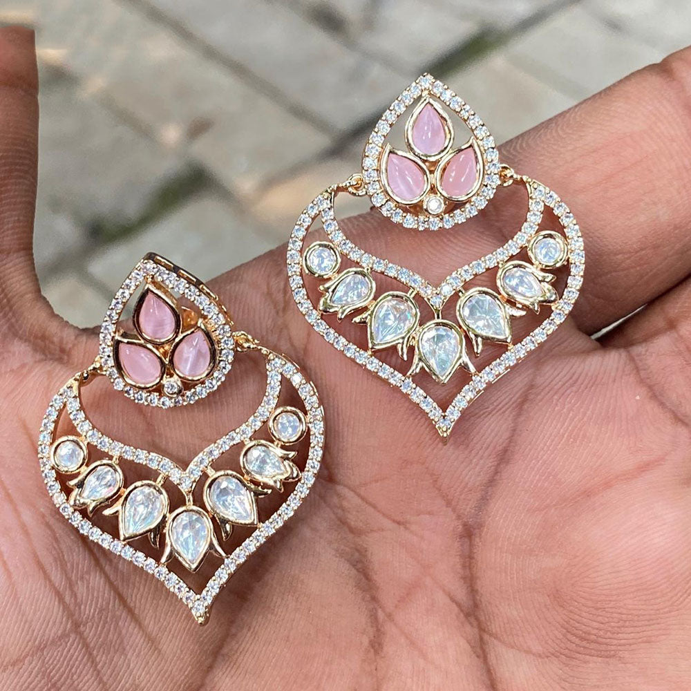 Amoliya Jewels Classic Polki Kundan Designer Drop Earrings