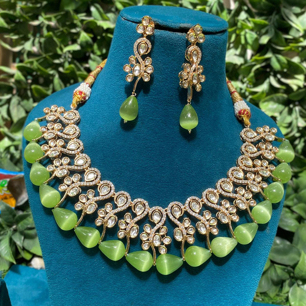Amoliya Jewels Royal Polki Kundan Stone And Beads Necklace Set