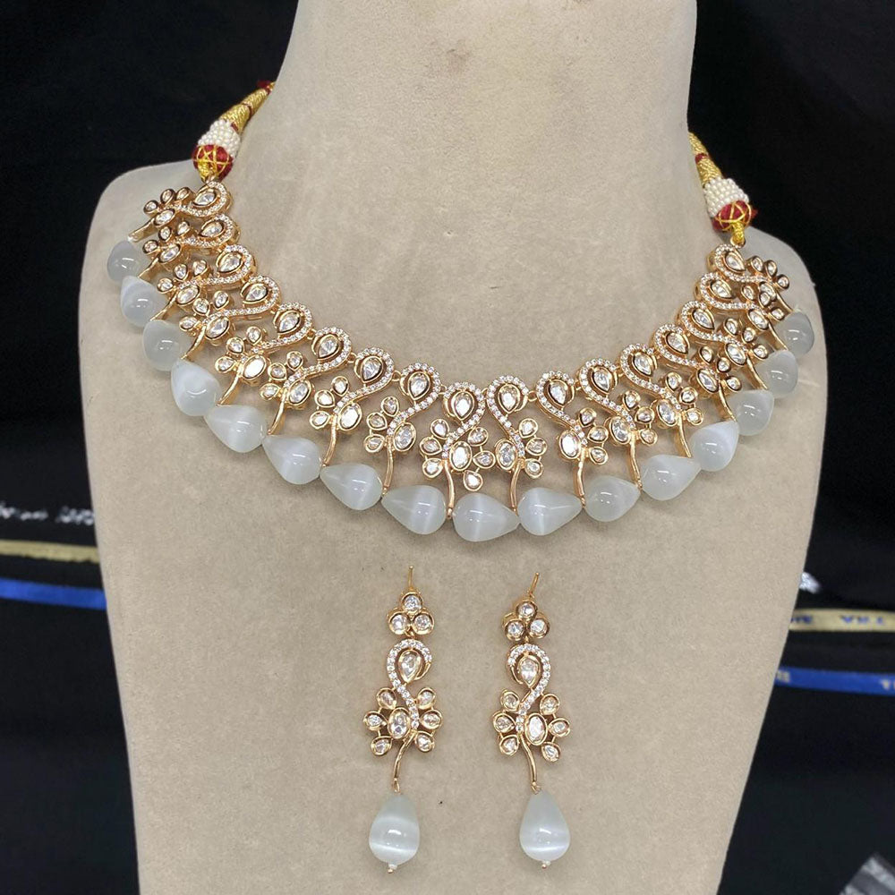 Amoliya Jewels Royal Polki Kundan Stone And Beads Necklace Set