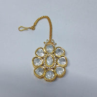 Amoliya Jewels Premium Polki Kundan And Pearl Classic Maangtikka