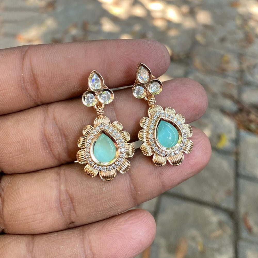 Amoliya Jewels Regal Shine Polki Kundan Stone Dangler Earrings