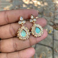 Amoliya Jewels Regal Shine Polki Kundan Stone Dangler Earrings