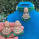 Amoliya Jewels Designer Polki Kundan Stone And Pearl Meenakari Choker Necklace Set