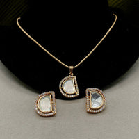 Amoliya Jewels Regal Polki Kundan Stone Chain Pendant Set