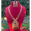 Amoliya Jewels Luxury Look Pota Stone And Pearl Long Necklace Set