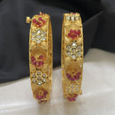 Amoliya Jewels Designer Polki Kundan And Pearl Opneable Statement Bangles Set