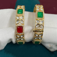 Amoliya Jewels Designer Polki Kundan Statement Bangles Set
