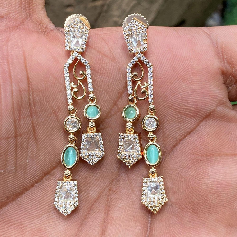 Amoliya Jewels Classic Polki Kundan Designer Dangler Earrings