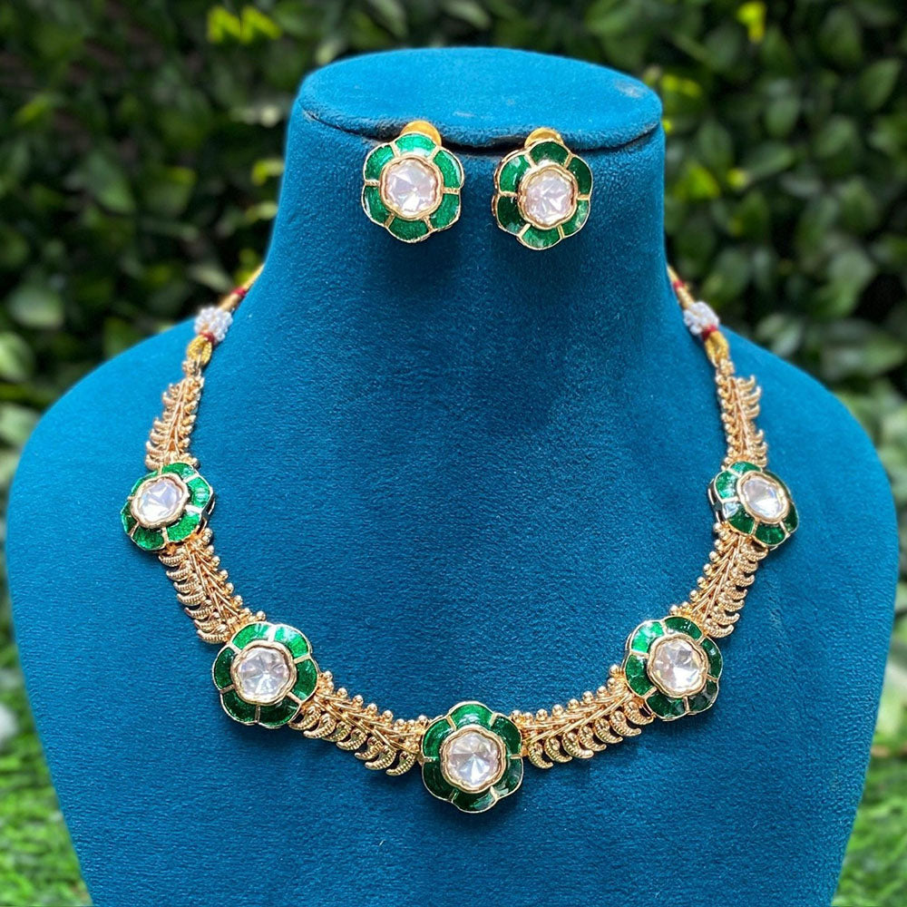Amoliya Jewels Royal Polki Kundan And Meenakari Necklace Set

