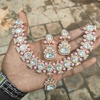 Amoliya Jewels Designer Polki Kundan And Beads Statement Necklace Set