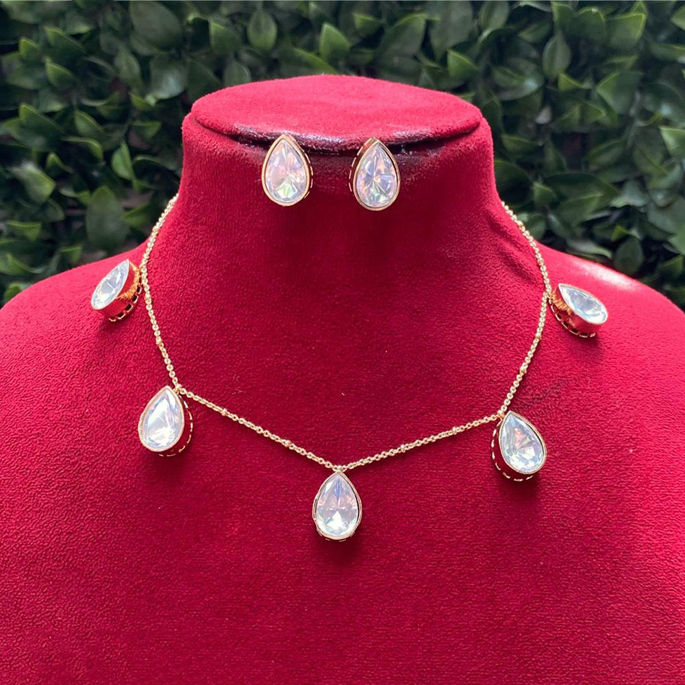 Amoliya Jewels Designer Polki Kundan Stone Necklace Set