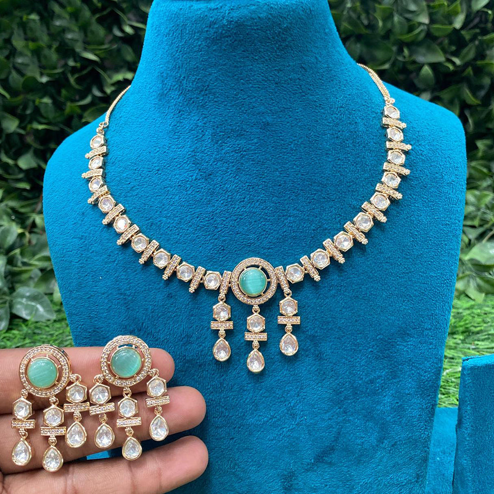 Amoliya Jewels Designer Polki Kundan Stone Necklace Set