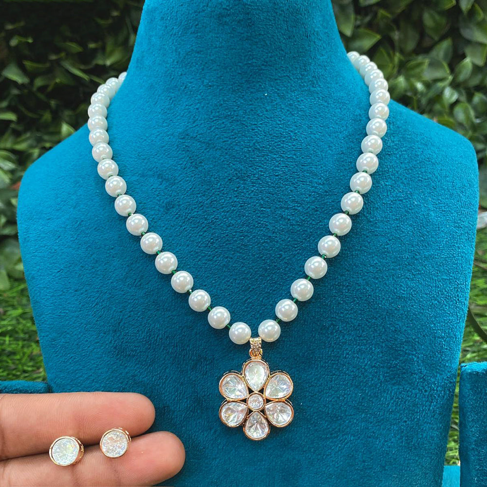 Amoliya Jewels Designer Polki Kundan Stone And Beads Necklace Set