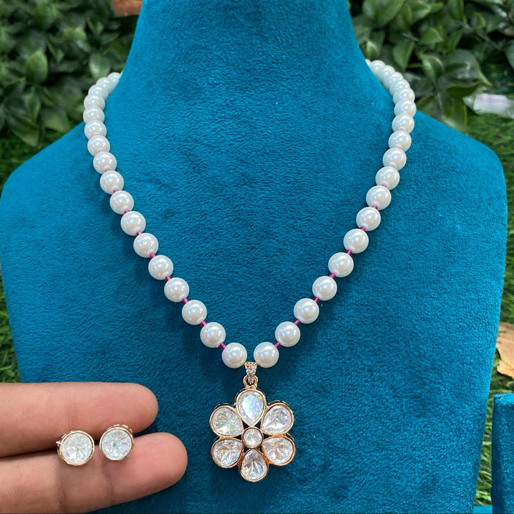 Amoliya Jewels Designer Polki Kundan Stone And Beads Necklace Set