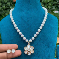 Amoliya Jewels Designer Polki Kundan Stone And Beads Necklace Set