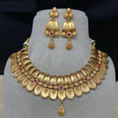 Amoliya Jewels Ethnic Pota Stone Graceful Necklace Set