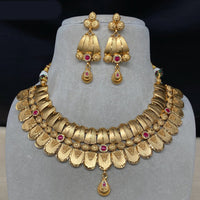 Amoliya Jewels Ethnic Pota Stone Graceful Necklace Set