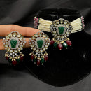 Amoliya Jewels Designer Polki Kundan Stone And Beads Necklace Set
