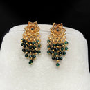 Amoliya Jewels Royal Look Flower With Pearl Temple Dangler Earrings