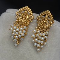 Amoliya Jewels Royal Look Goddess Temple Pearl Dangler Earrings