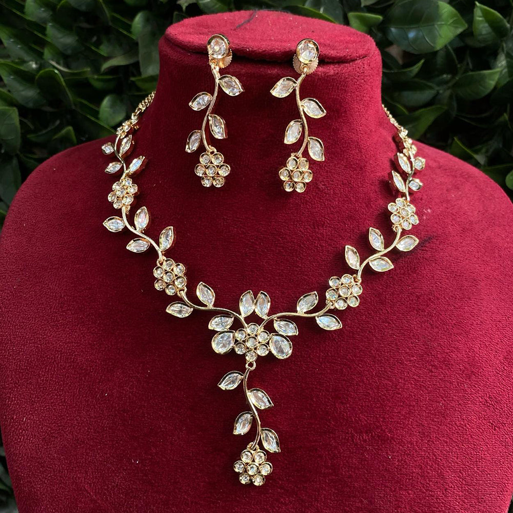 Amoliya Jewels Premium Polki Kundan Stone Necklace Set