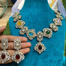 Amoliya Jewels Premium Polki Kundan And Austrian Stone Necklace Set