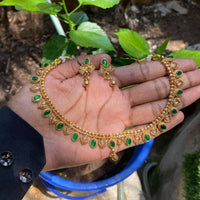 Amoliya Jewels Premium Pota Stone And Beads Necklace Set