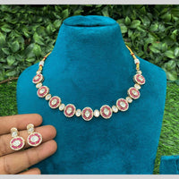 Amoliya Jewels 2 Tone Luxury Polki Kundan Stone And Pearl Necklace Set 