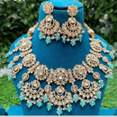 Amoliya Jewels Luxury Polki Kundan Stone Pearl And Beads Necklace Set