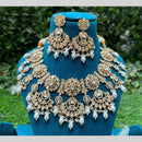 Amoliya Jewels Luxury Polki Kundan Stone Pearl And Beads Necklace Set