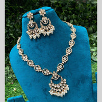 Amoliya Jewels Luxury Polki Kundan Stone Pearl And Beads Necklace Set