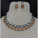 Amoliya Jewels 2 Tone Luxury Kundan Stone Necklace Set 