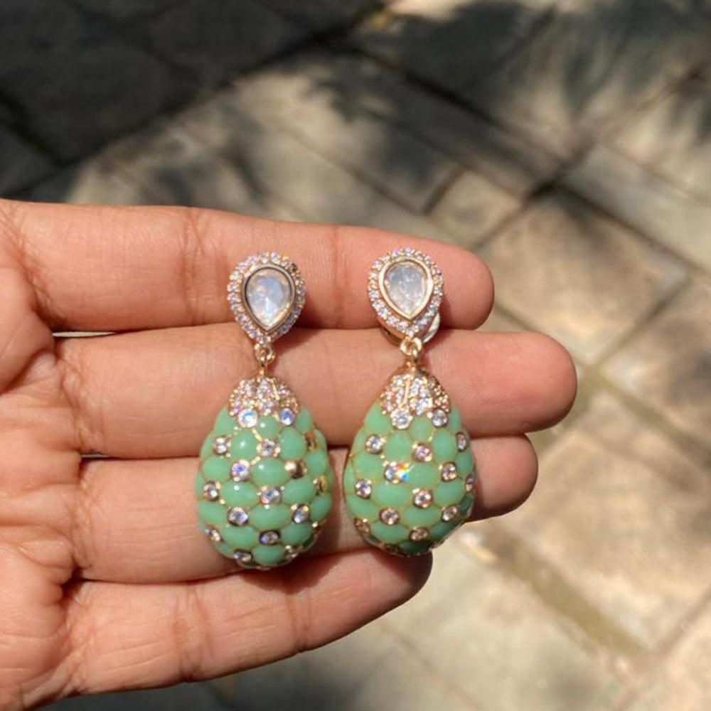 Amoliya Jewels Designer Polki Kundan Statement Dangler Earrings