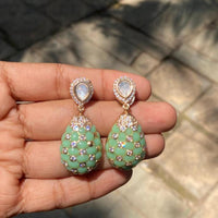 Amoliya Jewels Designer Polki Kundan Statement Dangler Earrings