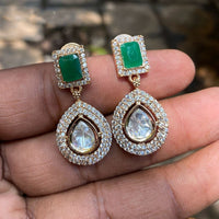 Amoliya Jewels Designer Polki Kundan Statement Dangler Earrings