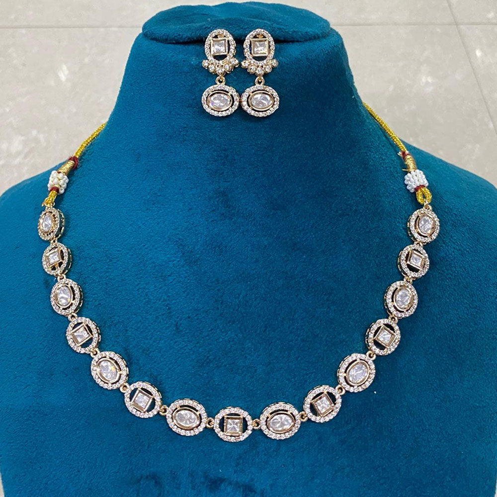 Amoliya Jewels Luxury Polki Kundan Stone Necklace Set