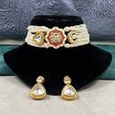 Amoliya Jewels Heritage Kundan And Pearl Meenakari Choker Necklace Set