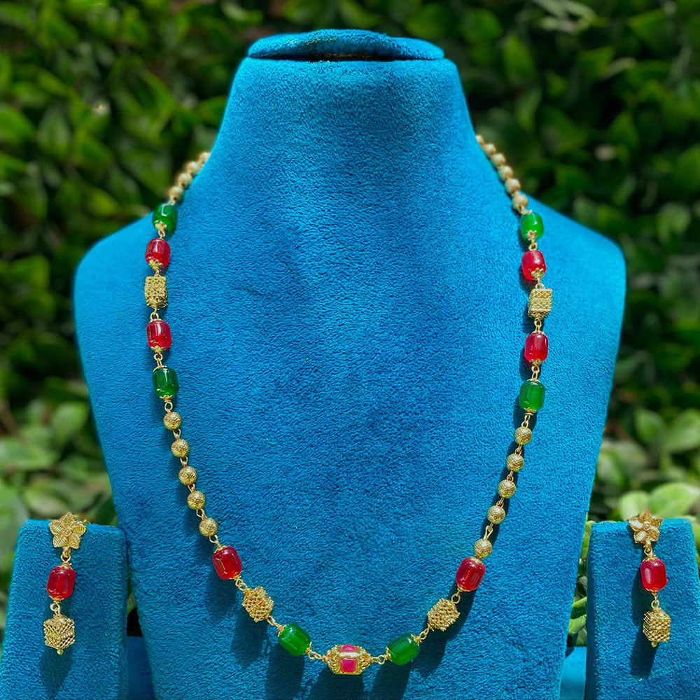 Amoliya Jewels Classic Colorful Beads Necklace Set