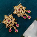 Amoliya Jewels Designer Polki Kundan Stone And Pearl Statement Dangler Earrings