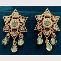 Amoliya Jewels Designer Polki Kundan Stone And Pearl Statement Dangler Earrings