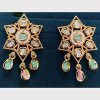 Amoliya Jewels Designer Polki Kundan Stone And Pearl Statement Dangler Earrings
