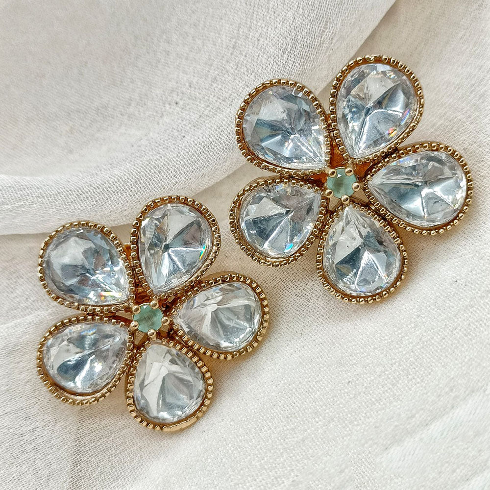 Amoliya Jewels Royal Polki Kundan Stone Designer Studs Earrings