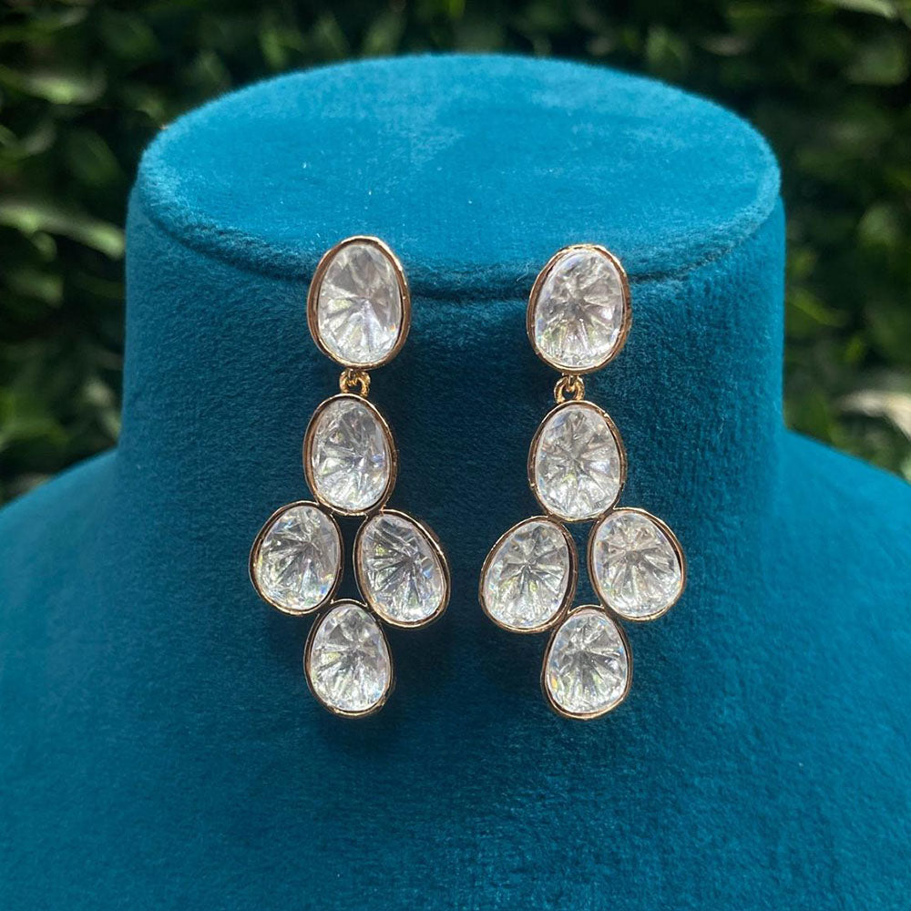 Amoliya Jewels Royal Polki Kundan Stone Designer Studs Earrings