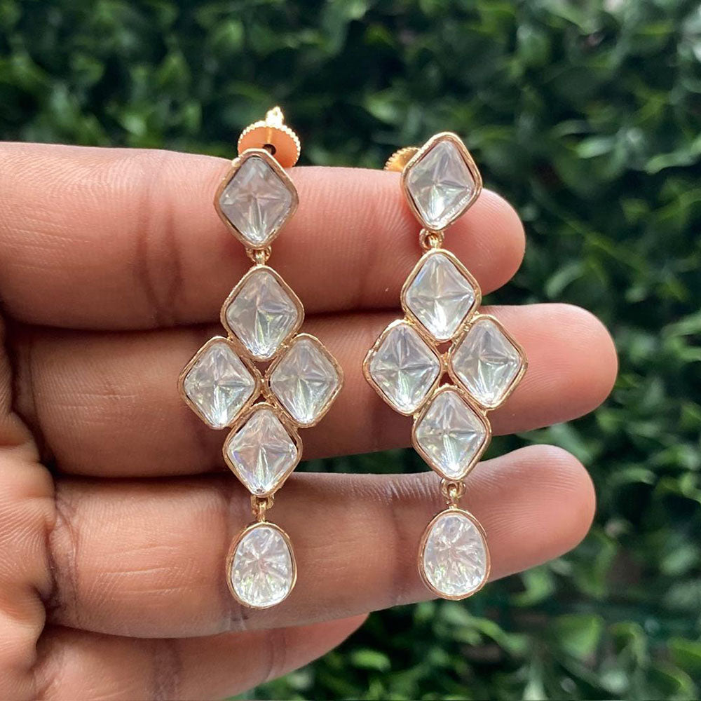 Amoliya Jewels Royal Polki Kundan Stone Designer Studs Earrings