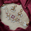Amoliya Jewels Designer Polki Kundan Stone And Pearl Choker Necklace Set