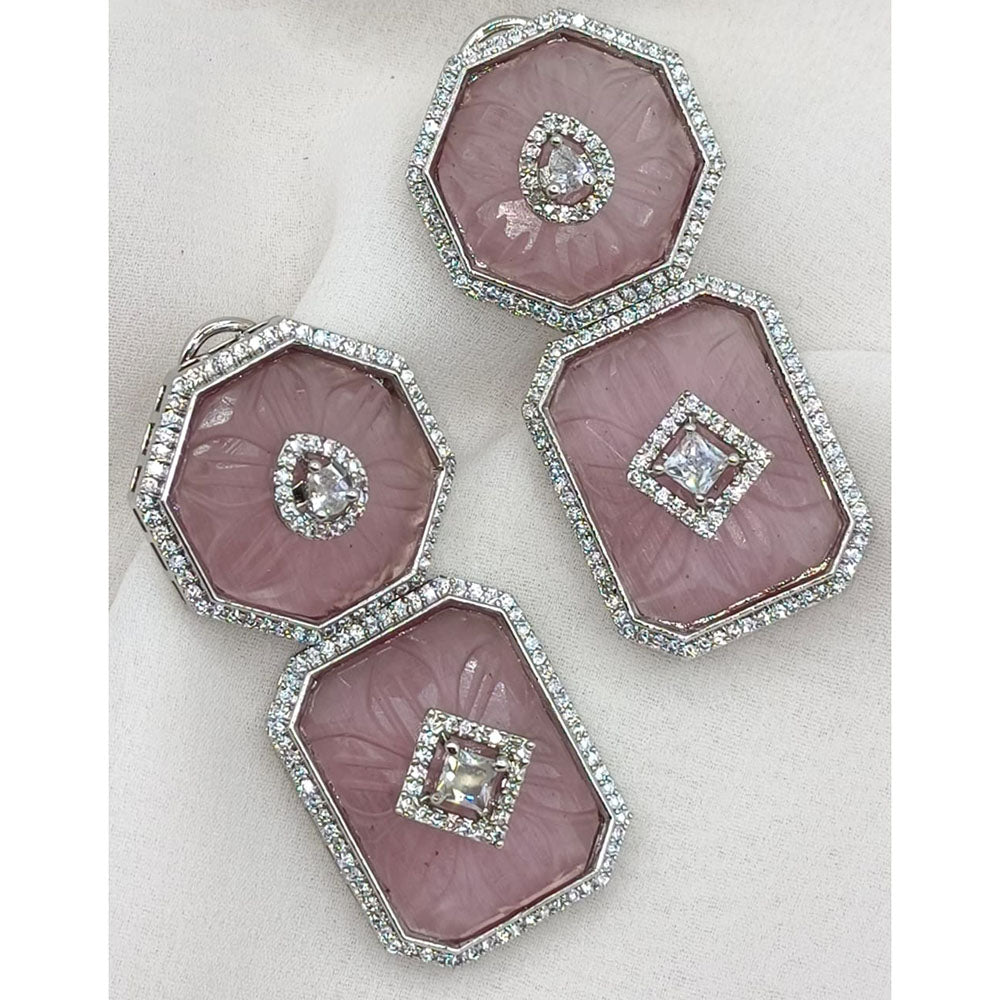 Amoliya Jewels Graceful American Diamond And Austrian Stone Dangler Earrings