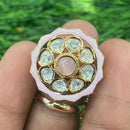 Amoliya Jewels Ethnic Polki Kundan Stone And Meenakari Rings