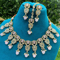 Amoliya Jewels Heritage Crystal Stone Pearl And Beads Choker Necklace Set