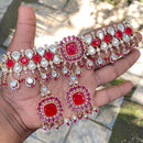 Amoliya Jewels Luxury Polki Kundan Stone Pearl And Beads Necklace Set